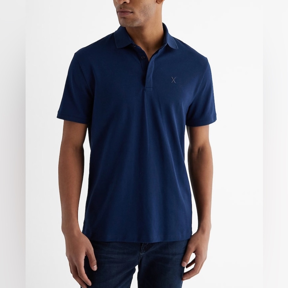 Express | Piqué Polo | Mens | Large | Navy Blue